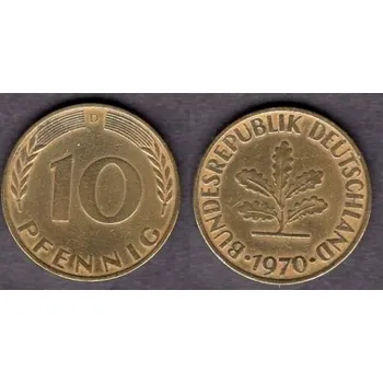 NĚMECKO. 10 pfennig 1970/D.