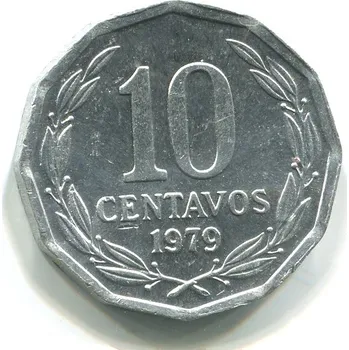 Sběratelství CHILE. 10 centesimos 1979.