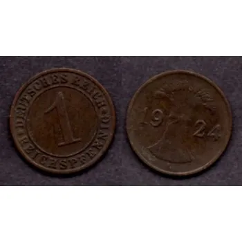 NĚMECKO. 1 Reichspfennig 1924/A.