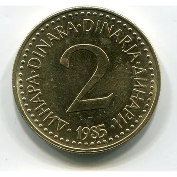 JUGOSLÁVIE. 2 dinara 1985.