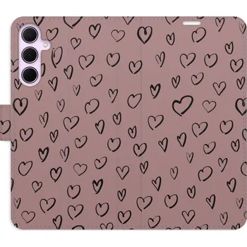 Pouzdro na mobilní telefon Flipové pouzdro iSaprio - Heart Dark 02 - Samsung Galaxy A35 5G
