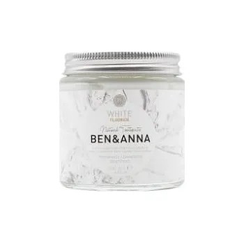 zubní pasta Přírodní zubní pasta BEN&ANNA ve skle 100 ml - bílá s fluoridem