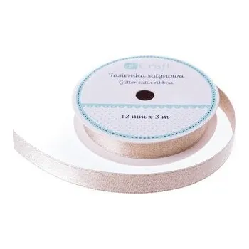 Set školních potřeb Tasiemka satynowa z brokatem kremowa 3m