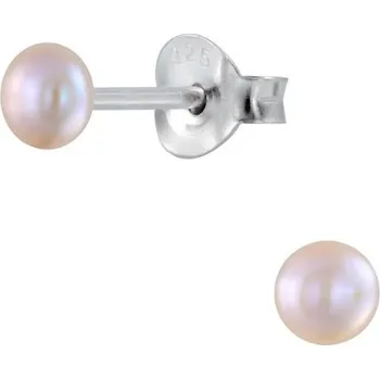 Náušnice Stříbrné náušnice se sladkovodní perlou 3 mm Ag 925/1000