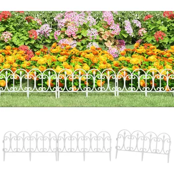 Příslušenství pro plot Nábytek XL Travní lem 17 ks bílý 10 m PP 318294