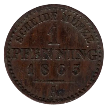PREUSSEN. 1 Pfennig 1865/A.