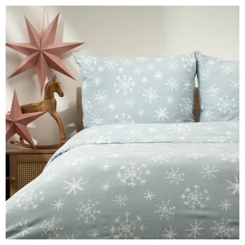 Povlečení Vánoční povlečení 100% bavlna | GLIMMER | ve sněhových vločkách | 140x200 cm + 1*70x80 cm | 700231 Homla