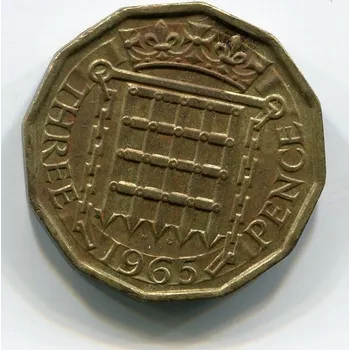 VELKÁ BRITÁNIE. 3 pence 1965. KM-900