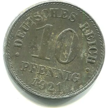 NĚMECKO. 10 Pfennig 1921/A.