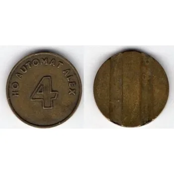 Sběratelství NDR. Žeton do automatu na Alexanderplatz v Berlíně. 4 HO AUTOMAT ALEX.