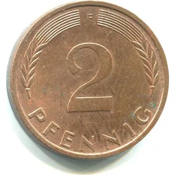 NĚMECKO. 2 Pfennig 1974/F