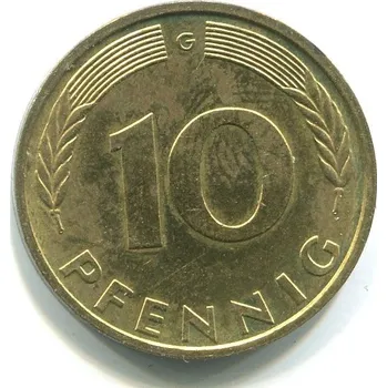NĚMECKO. 10 Pfennig 1988/G