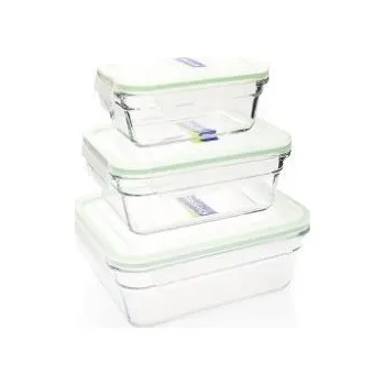 Dóza na potraviny Sada obdélníkových dóz Glasslock - 3ks - na pečení - odlišné víčka