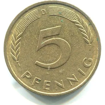 NĚMECKO. 5 Pfennig 1978/D