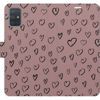 Pouzdro na mobilní telefon Flipové pouzdro iSaprio - Heart Dark 02 - Samsung Galaxy A71