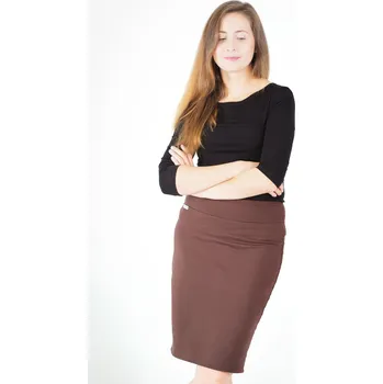 Dámská sukně Pouzdrová sukně čokoládová zateplená Velikost: XL