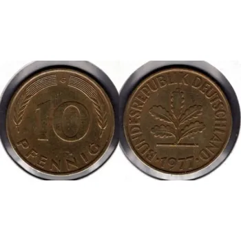 NĚMECKO. 10 pfennig 1977/G.