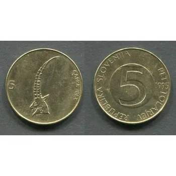 Sběratelství SLOVINSKO. 5 tolarjev 1995. KM-6