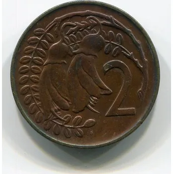 NOVÝ ZÉLAND. 2 cents 1974. KM-32