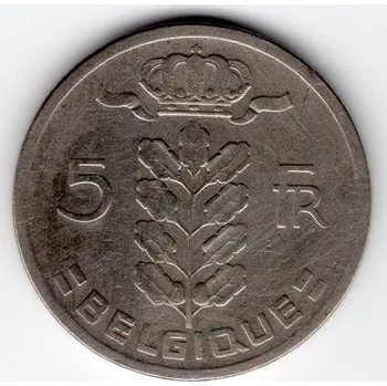 BELGIE. 5 francs 1961. BELGIQUE.