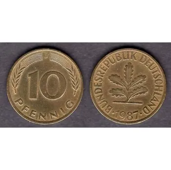 NĚMECKO. 10 pfennig 1987/J.