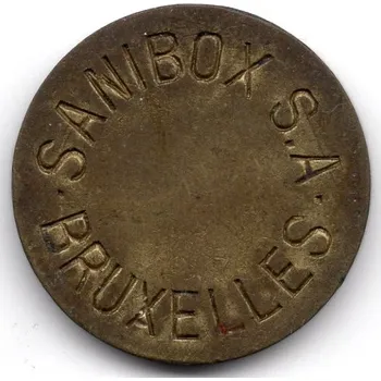 BELGIE. Bruxelles. SANIBOX S.A. Žeton.