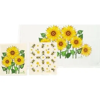 Utěrka Sada houbičky + utěrka - slunečnice