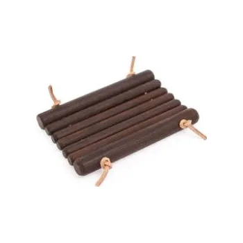 Mýdlenka Dřevěná mýdlenka - termodřevo s koženou šňůrkou