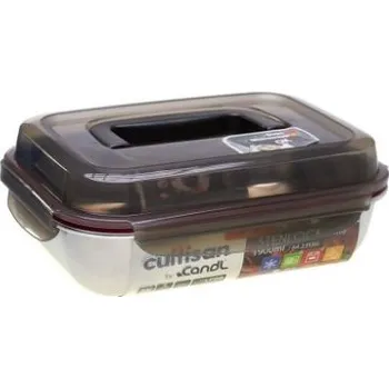 Dóza na potraviny Nerezová obdélníková dóza Cuitisan s rukojetí - 1900 ml