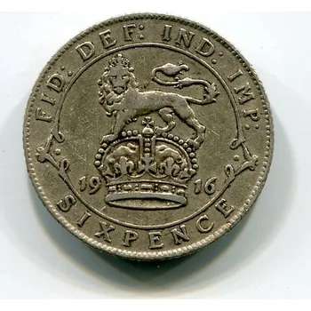 VELKÁ BRITÁNIE. 6 pence 1916. Ag. KM-815