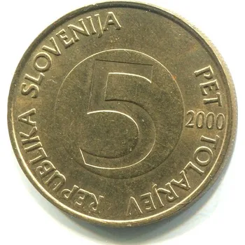 SLOVINSKO. 5 tolarjev 2000. KM-6