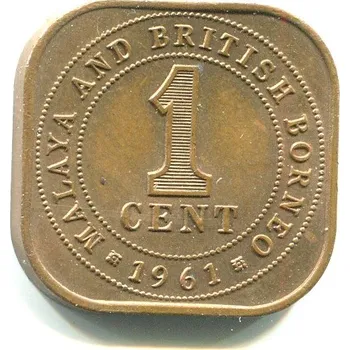 MALAYA A Britské Borneo. 1 cent 1961.