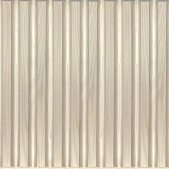 Obklad Obkladový panel 3D PVC Slats D167 dřevo bílé 50 x 50 cm 1 ks