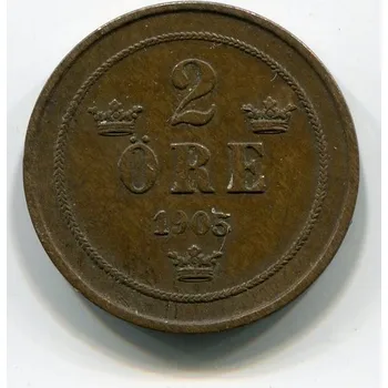 ŠVÉDSKO. 2 öre 1905.