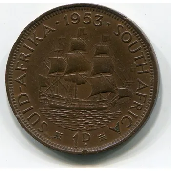 JIHOAFRICKÁ REPUBLIKA. 1 penny 1953.