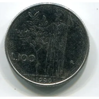 ITÁLIE. 100 lire 1990.