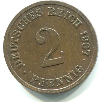 NĚMECKO. 2 Pfennig 1907/E. KM-16