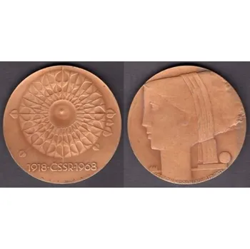 Pamětní medaile ČSSR 1918-1968. Ústřední výbor národní fronty.