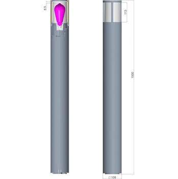 Venkovní osvětlení Deko-Light Světlo na cestu Facado II, výška 100 cm, kulaté, tmavě šedé/opálové tmavě šedá, opálová 1 x 20 W - Doprava zdarma