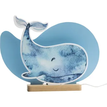 Lampička Elobra Stolní lampa LED Paul Pottwal, modrá, dřevo, 3000 K, stmívatelná modrá, světlé dřevo 1 x 4 W LED - Doprava zdarma