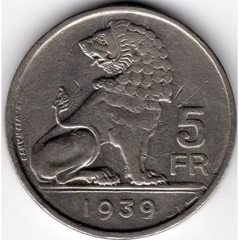 BELGIE. 5 francs 1939. BELGIE / BELGIQUE.