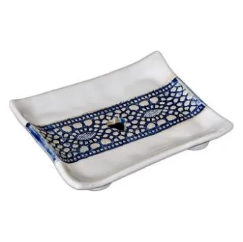 Mýdlenka MusK Keramická mýdlenka - modrá krajka