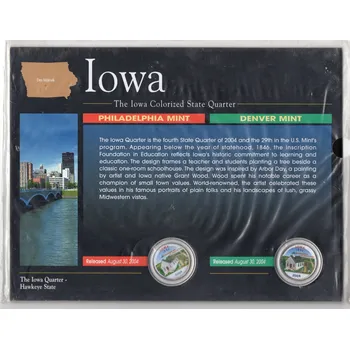 USA. 2x 1/4 dollar 2004. Iowa. Kolorováno.