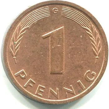 NĚMECKO. 1 Pfennig 1987/G