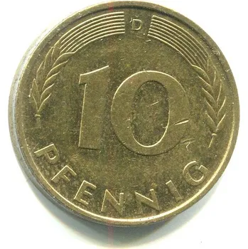 NĚMECKO. 10 Pfennig 1987/G