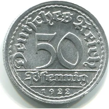 NĚMECKO. 50 Pfennig 1922/F.
