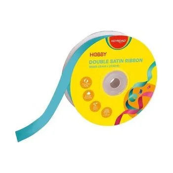 Wstążka podwójna satynowa niebieska 25mmx22,86m