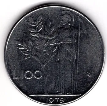ITÁLIE. 100 lire 1979. KM-96