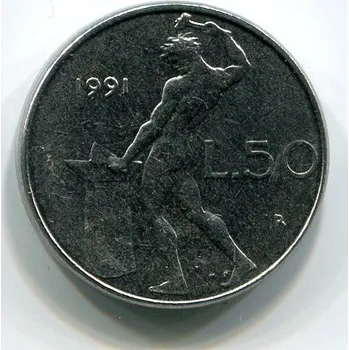 ITÁLIE. 50 lire 1991.