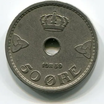 NORSKO. 50 öre 1939.